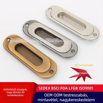 Rejtett fogantyú cinkötvözetből és rozsdamentes acélból, beépített, modern minimalista dizájn
