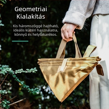 Kültéri összecsukható háromszög alakú szemetes – nagy kapacitású tároló utazáshoz és kempingezéshez