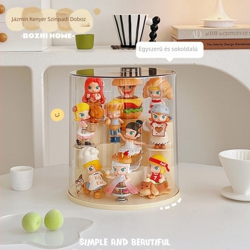 Forgó fedelű displayállvány blind-box figurákhoz és építőblokkokhoz