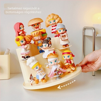 Forgó fedelű displayállvány blind-box figurákhoz és építőblokkokhoz