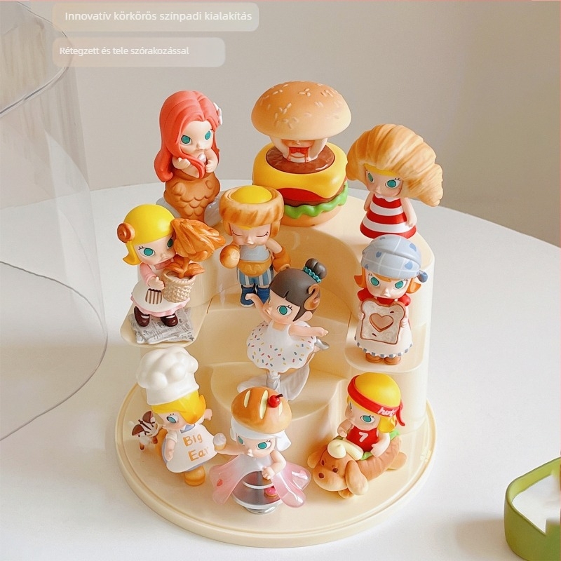 Forgó fedelű displayállvány blind-box figurákhoz és építőblokkokhoz