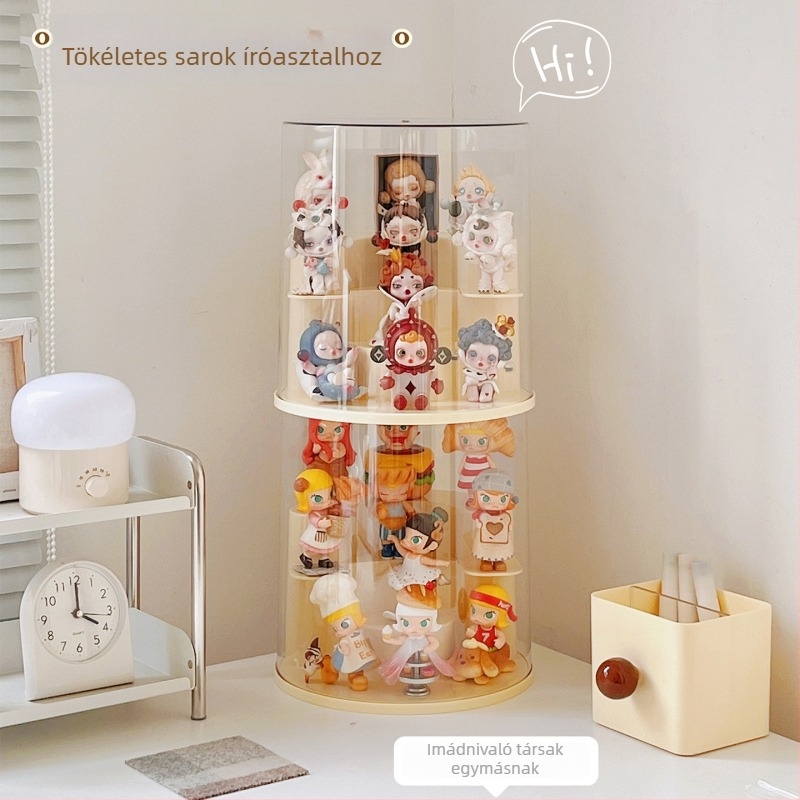 Forgó fedelű displayállvány blind-box figurákhoz és építőblokkokhoz