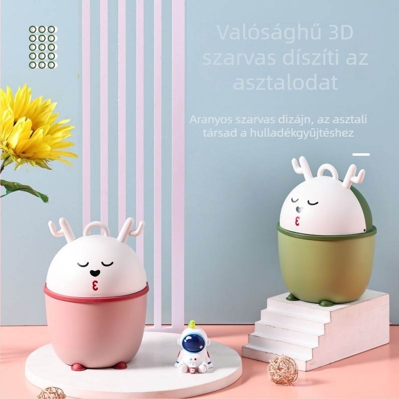 Műanyag szemetes kuka billenőfedéllel, hordó alakú, kapacitás kevesebb mint 4 L, otthoni használatra (konyha és nappali)