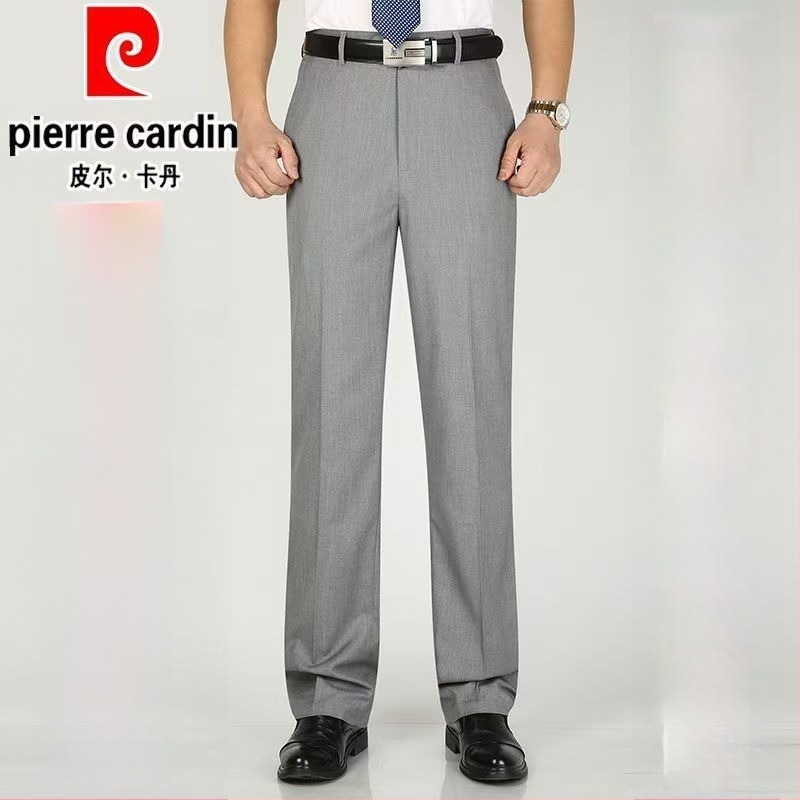 Férfi Ice Silk nadrág, slim fit, rugalmas, egyenes szárú, üzleti viseléshez, tavasz–ősz