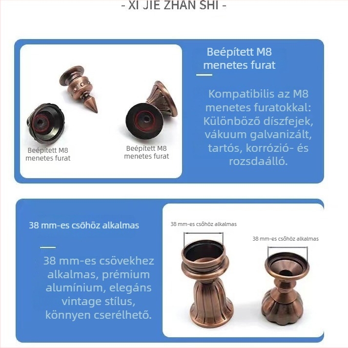 Rozsdamentes acél ajtónyél, európai stílus, piros antik bronz felülettel, üveg- és faajtókhoz, keretes csúszóajtókhoz