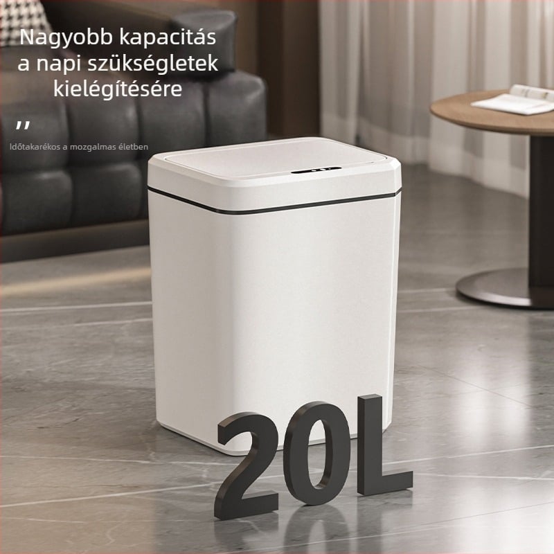 Intelligens szenzoros szemetes otthoni használatra, automatikus fedélnyitás, érintésmentes, szag elleni, könnyed luxus ajándék