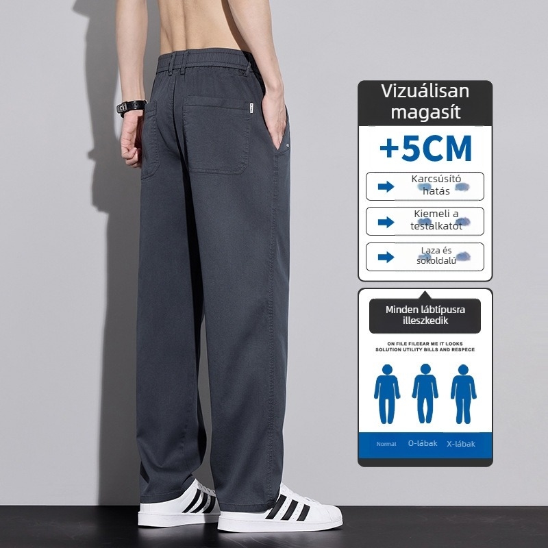 Férfi Lyocell egyenes szabású nadrág, vasalásmentes, elasztikus, slim fit, mindennapi üzleti és szabadidős viselet