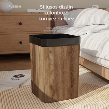 Fa mintás háztartási szemetes, nyitott tetejű, négyszögletes, műanyag, 12 L, fürdőszoba, konyha, hálószoba és nappali