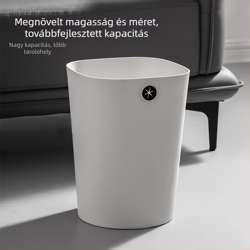 Modern minimalist műanyag szemetes, hordó alak, otthonra, a konyhába, a fürdőszobába, kollégiumba és irodába, kapacitás 4 L alatt