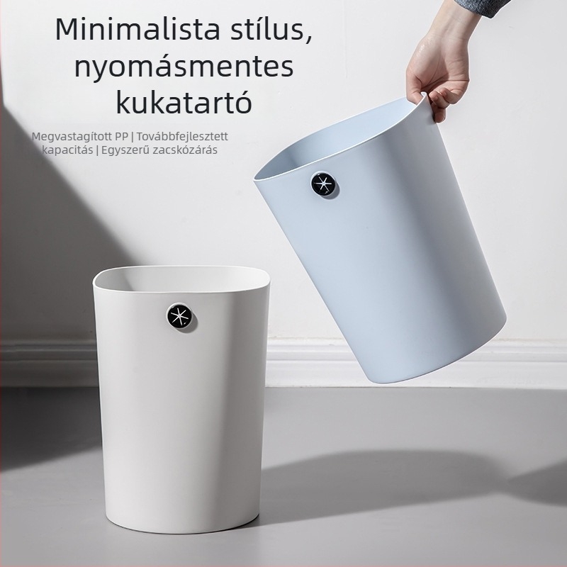 Modern minimalist műanyag szemetes, hordó alak, otthonra, a konyhába, a fürdőszobába, kollégiumba és irodába, kapacitás 4 L alatt