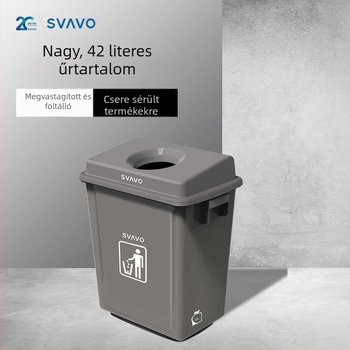 Nagy négyzet alakú műanyag hulladékgyűjtő kereskedelmi fürdőszobákhoz, fedél nélküli, 12 L+