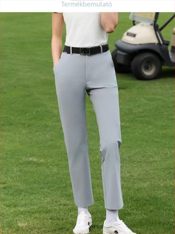 Férfi nyári slim-fit casual nadrág, 9/10 hossz, mindennapi viselet, vasalásmentes, poliészter-keverék