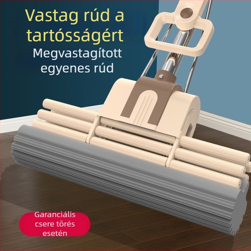 Otthoni használatra szánt vastag szivacs mop fej, száraz és nedves tisztításra, kézi mosás nélkül, praktikus mop készlet