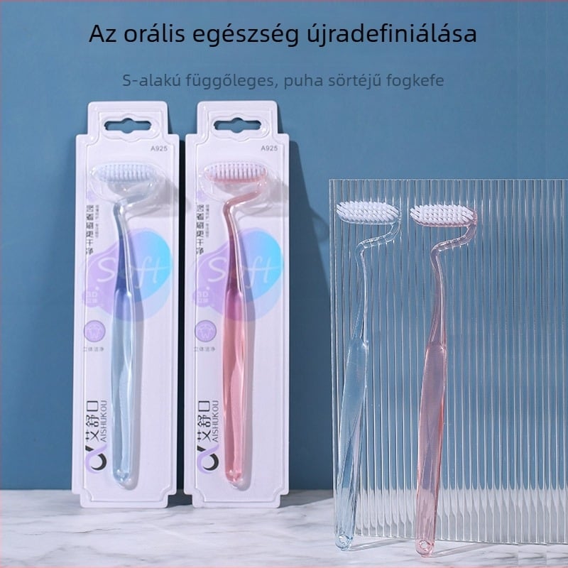 Aishukou S-alakú fogkefe puha sörtékkel, kristályos nyéllel, egyenként csomagolva, modell A925