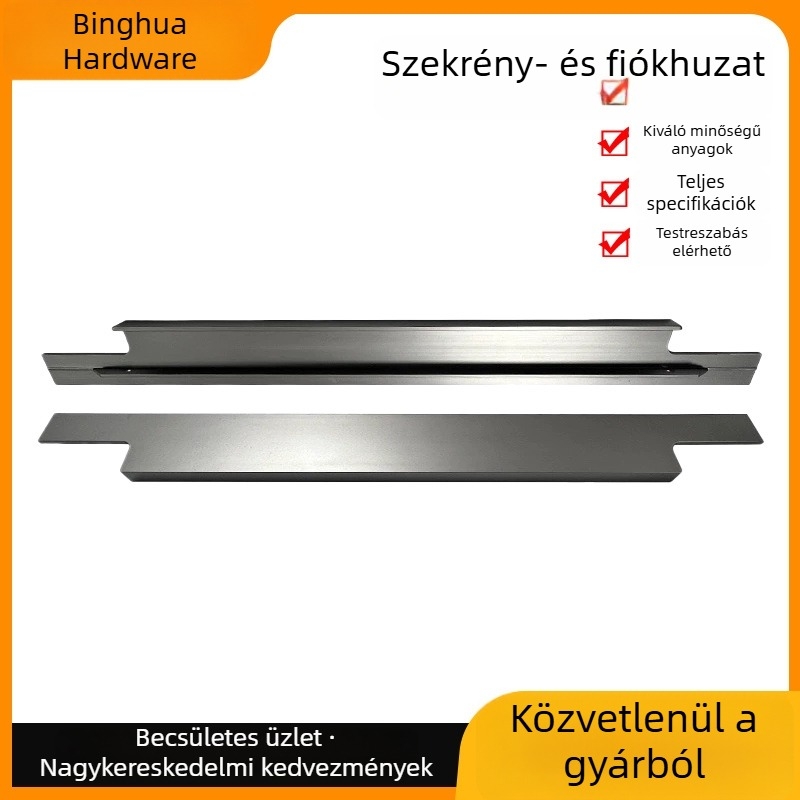 Láthatatlan fogantyú szekrényajtókhoz, modern minimalist stílus, fúrás nélkül, peremzáró tömítés