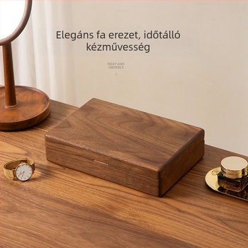 Masszív fa ékszerdoboz zárható, nagy kapacitású, új modell, fényűző fa kivitel, ízléses ajándék