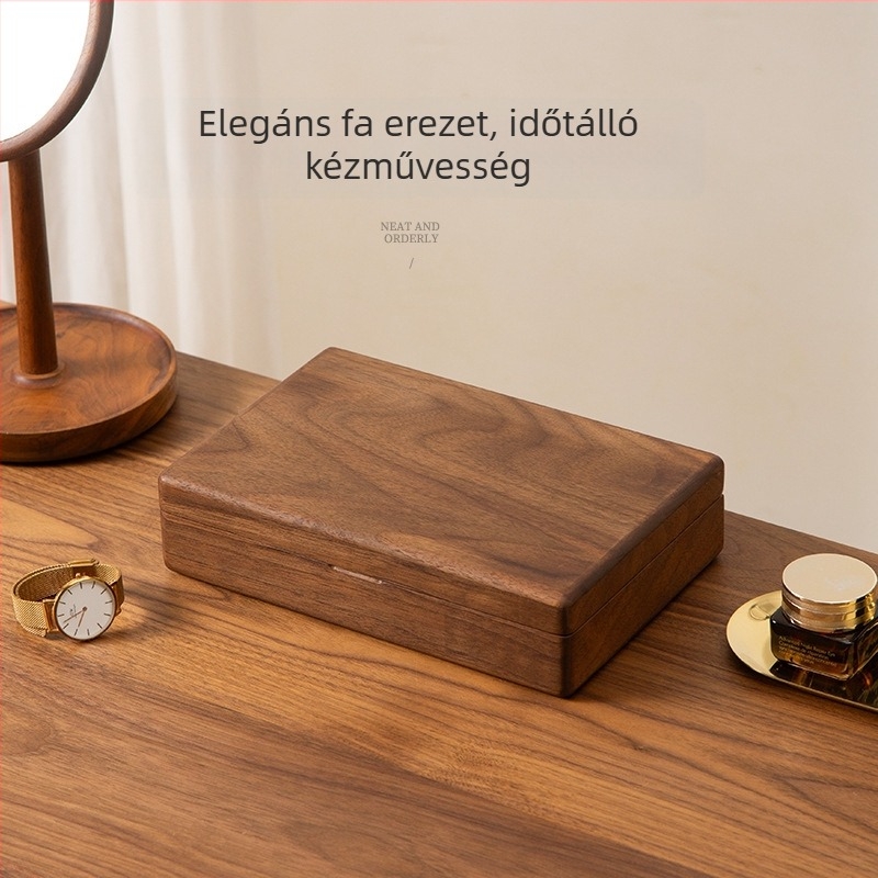 Masszív fa ékszerdoboz zárható, nagy kapacitású, új modell, fényűző fa kivitel, ízléses ajándék