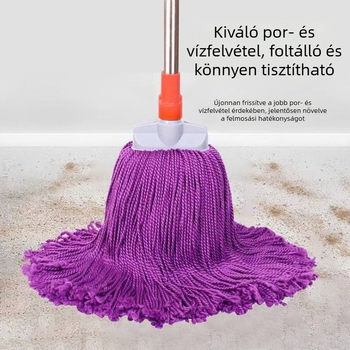 Otthoni használatra való zsinóros mop, száraz–nedves kettős használatú nedvszívó rostos mop