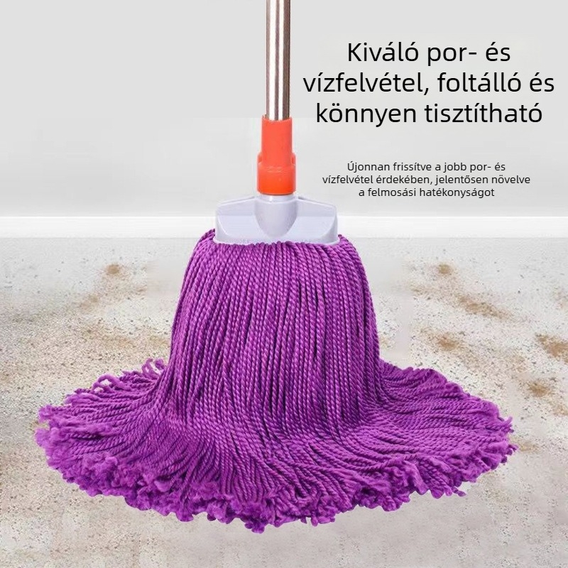 Otthoni használatra való zsinóros mop, száraz–nedves kettős használatú nedvszívó rostos mop