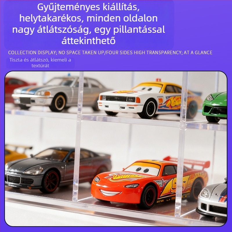 Akril kiállítóállvány átlátszó kiállító dobozzal kollekciós figurák és blind boxok számára, porvédelem