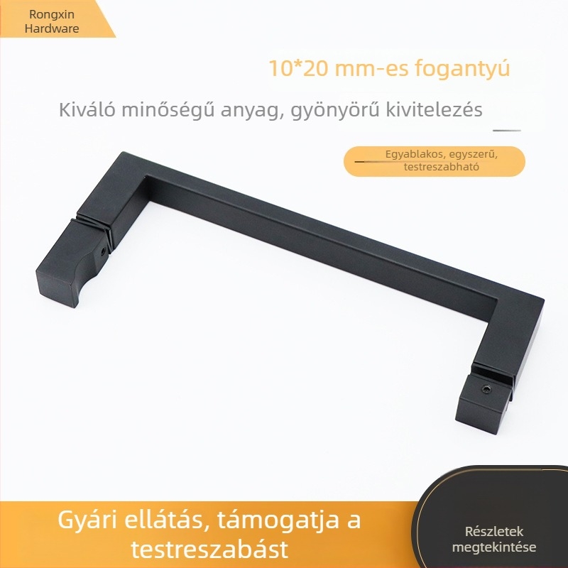 10×20 négyzet alakú fogantyú ajtókhoz, ruhásszekrényhez és fürdőszobához - modern stílus
