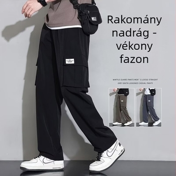 Férfi cargo nadrág – tavasz-ősz, széles és egyenes szabás, laza sportos hétköznapi nadrág