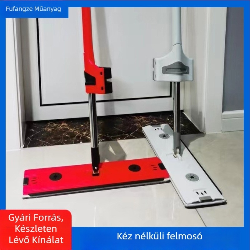Kézben mosható síkmop, nagy fej, dupla törlés, nedves és száraz padló tisztítása