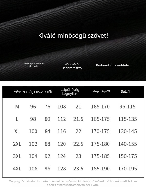 Férfi nyári nadrág 2025, laza egyenes szabás, fekete, üzleti casual
