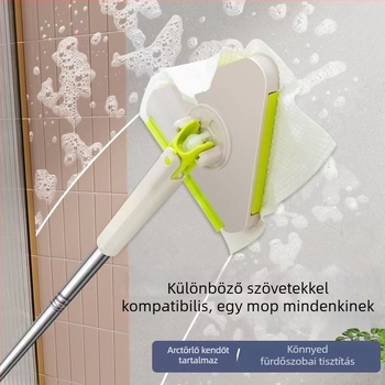 Kis háromszög alakú mikroszálas mop klipsz a kendőhöz, otthoni használatra, érintésmentes fal- és padlótisztításra, por eltávolítására.