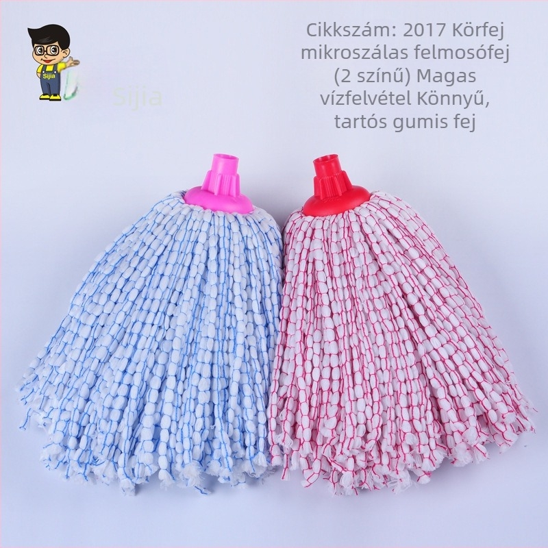 Mikroszálas fonalból készült mop fej, nedvszívó, könnyű, egypontos mophoz