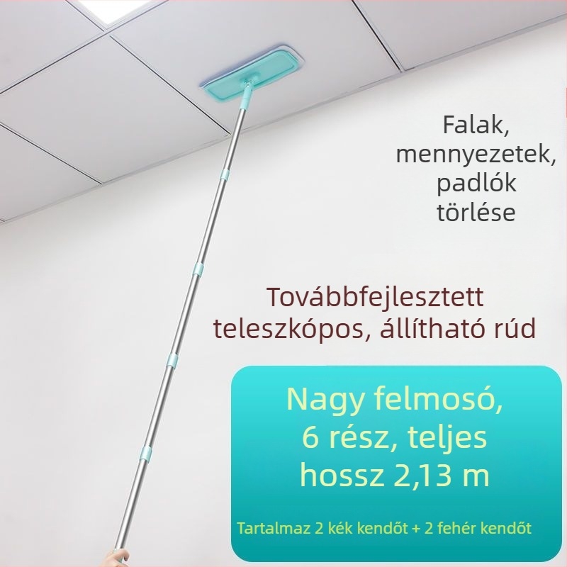 Többfunkciós mop mennyezet és falak tisztítására, levehető fejjel, magas helyek tisztításához