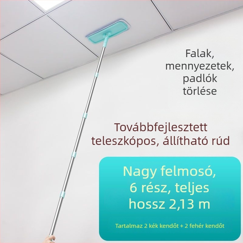 Többfunkciós mop mennyezet és falak tisztítására, levehető fejjel, magas helyek tisztításához