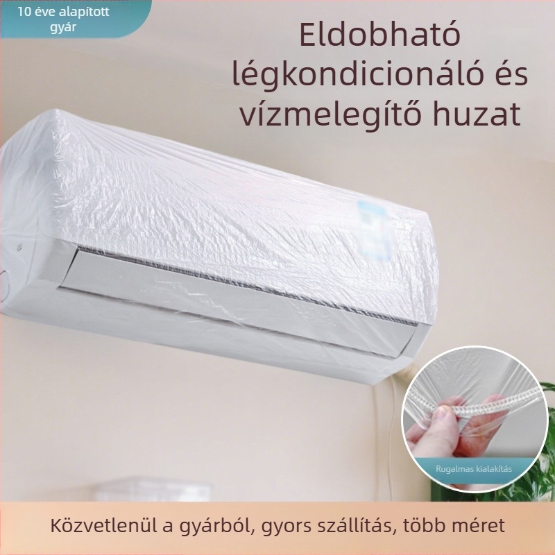 Egyszer használatos klíma porvédő, rugalmas, vastagabb, átlátszó műanyag húzózsinórral