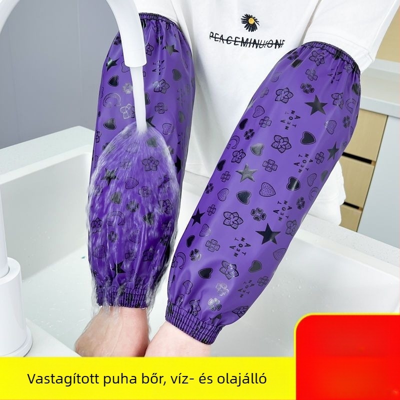 Felnőtteknek szánt bőr konyhai védőhüvely, hosszú, vízálló, olajálló, ellenáll a szennyeződésnek és kopásnak, uniszex