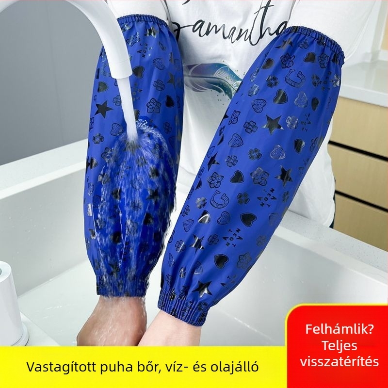Felnőtteknek szánt bőr konyhai védőhüvely, hosszú, vízálló, olajálló, ellenáll a szennyeződésnek és kopásnak, uniszex