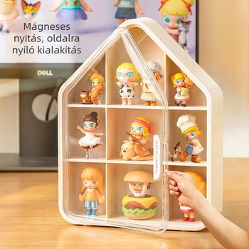 Fali akasztós figura tároló doboz rekeszekkel, fúrás nélkül, falra szerelhető kiállítópolc rejtett dobozokhoz