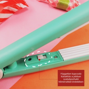 Kompakt háztartási kézi zárógép műanyag élelmiszer-csomagoló tasakokhoz, hordozható Snowflake Crisp hőzáró