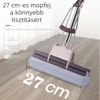 2023-as új otthoni mikroszálas mop görgős csavaróvödörrel, száraz–nedves szétválasztás, érintésmentes csavarás, rozsdamentes acél nyél