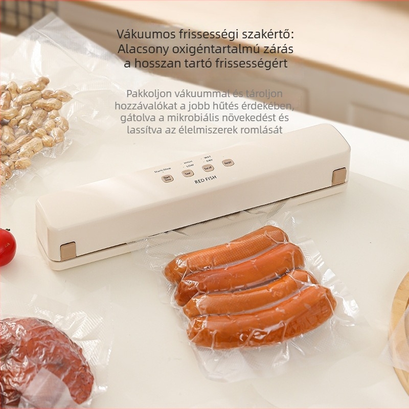 Vezeték nélküli vákuumzáró készülék otthoni használatra, kompakt élelmiszer-csomagoló gép, automatikus vákuumzárás