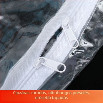 Három oldalú cipzáros átlátszó PVC csomagoló tasak függönyökhöz és ablakanyaghoz – porvédett és vízálló
