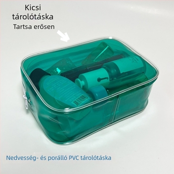 Átlátható kozmetikai táska PVC vízálló cipzárral, műanyag csont tároló szervező, sminkkészlet és mintatároló táska