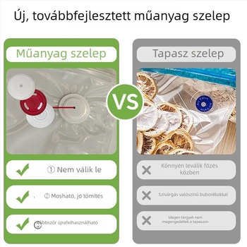 Élelmiszer vákuumtasak légszeleppel, konyhai és hűtőszekrényhez