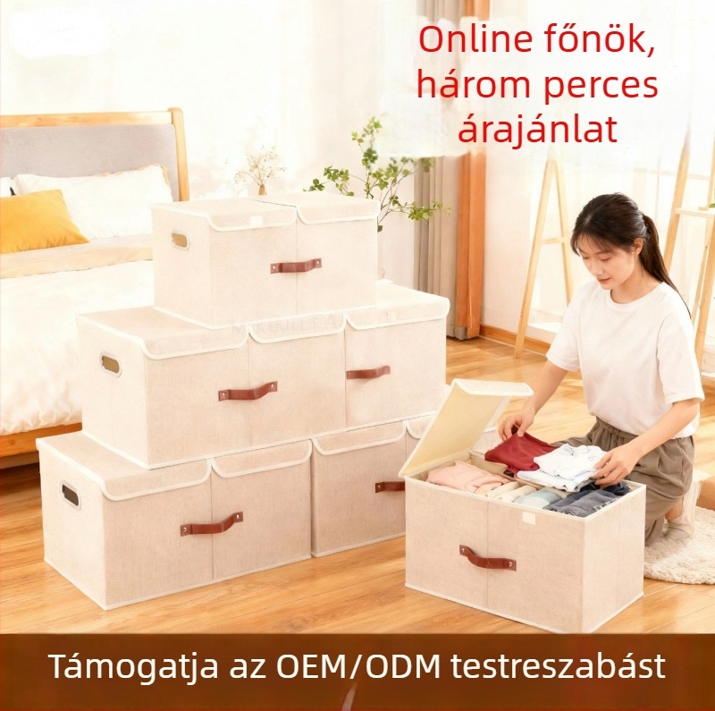 Összecsukható tároló doboz hálószobához, nagy kapacitású, többfunkciós tároló