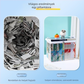 PVC átlátszó, fonott fogantyúval ellátott tárolótáska könyvek, fehérneműk és zoknik rendezésére – por- és penészmentes, vízálló