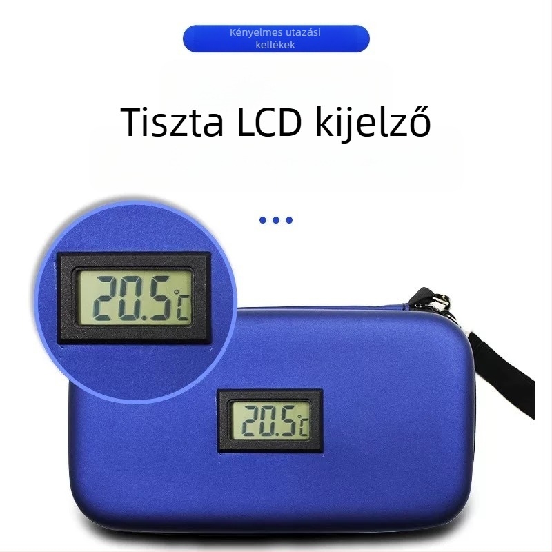Inzulin tároló táska, hűtődoboz, injekció tolltartó, szigetelt hűtő- és hőmérséklet-kijelzővel ellátott doboz