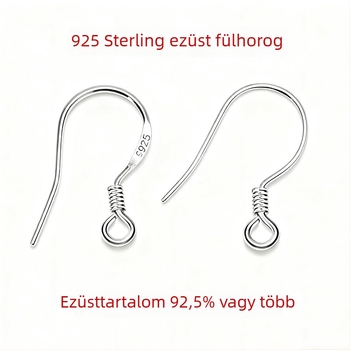 S925 ezüst fülhurok – DIY ékszerkészítéshez való anyagok, alkatrészek fülhurokokhoz, méret 0.68