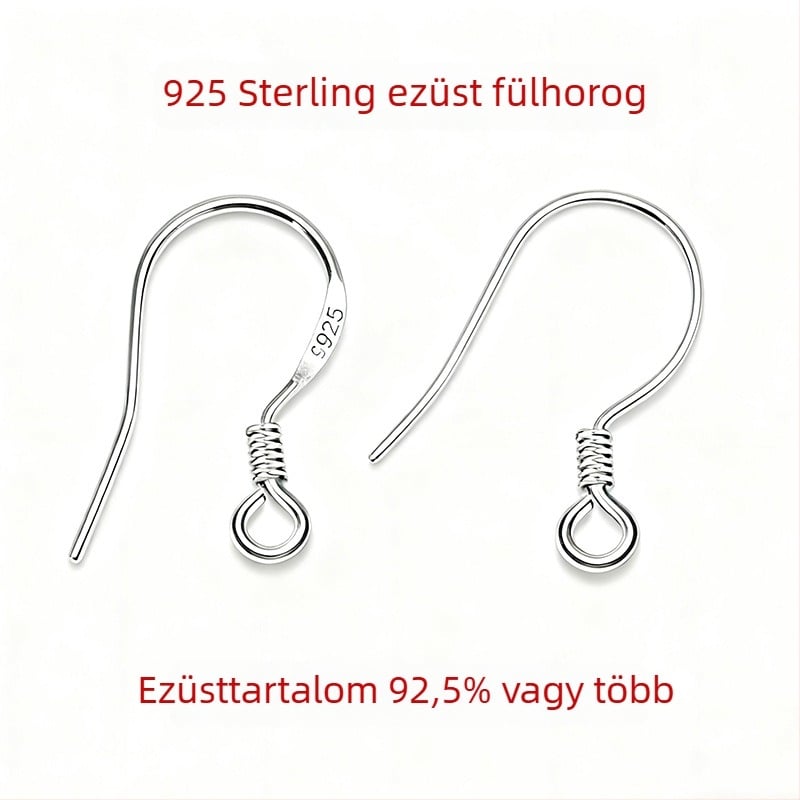 S925 ezüst fülhurok – DIY ékszerkészítéshez való anyagok, alkatrészek fülhurokokhoz, méret 0.68
