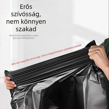 Egyszer használatos vastagított műanyag szemeteszsákok, fekete, 1 tekercs, háztartási és kereskedelmi használatra