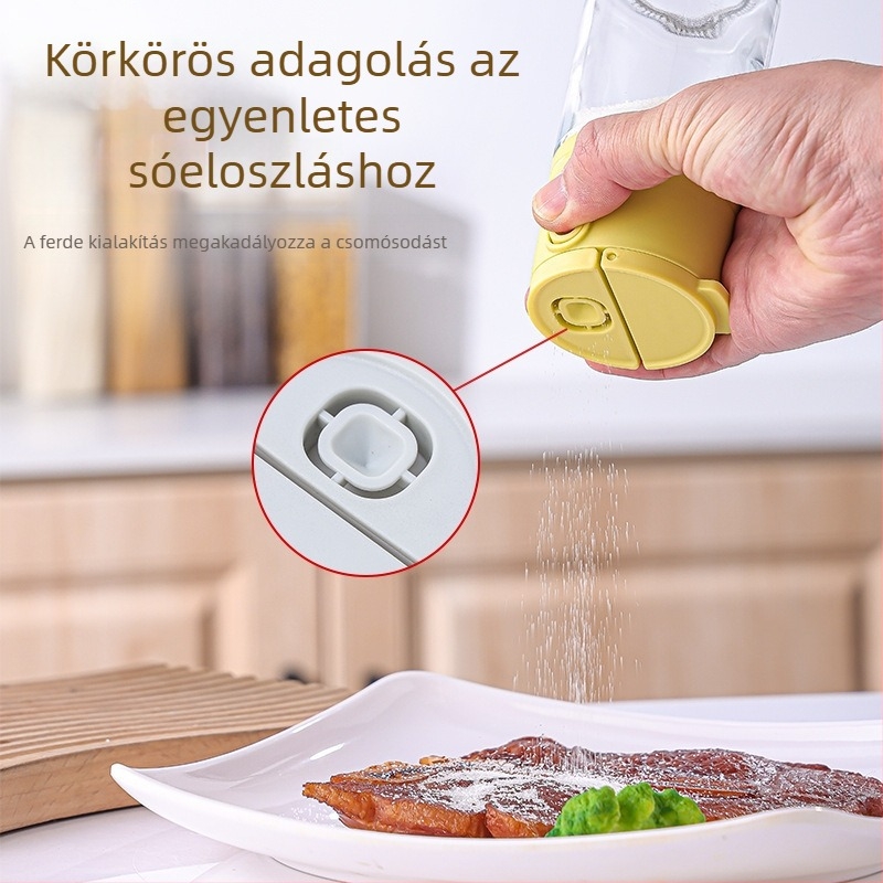 Üveg sómérő készlet a konyhához – lezárt fűszertartók és tárolóedények