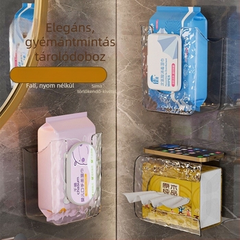 Átlátszó falra szerelhető zsebkendő tartó nedves törlőkendőkhöz, gleccser mintával, minimalist dizájn